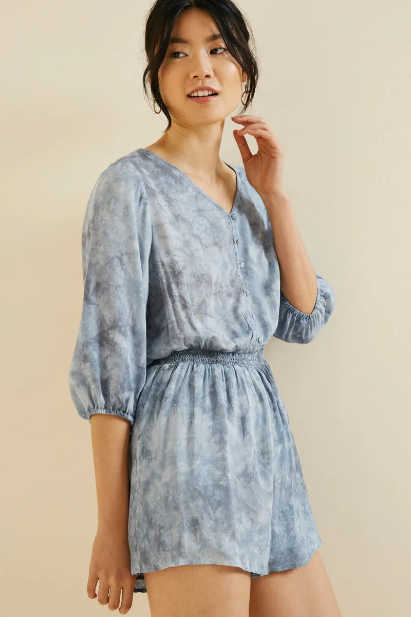 Womens Tie Dye Smock Waist Romper sold by Hayden product image thumbnail 3