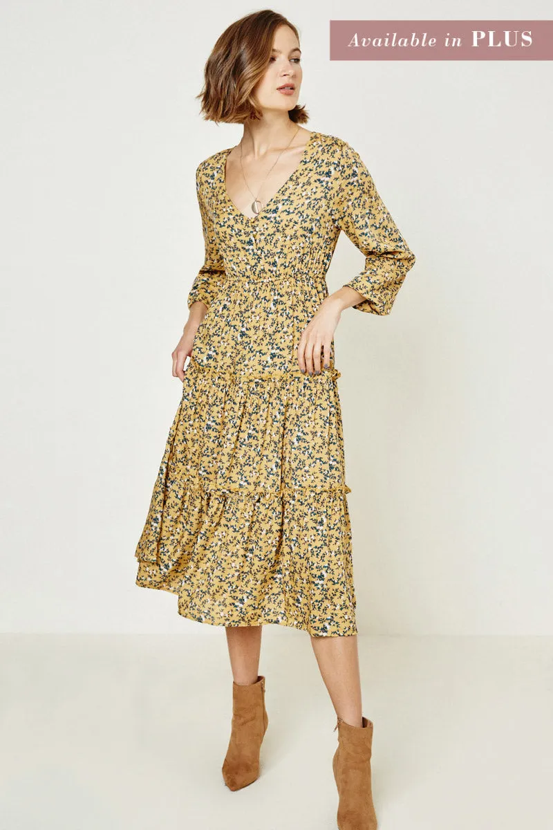 Womens Floral V-Neck Ruffle Maxi Dress sold by Hayden product image thumbnail 2