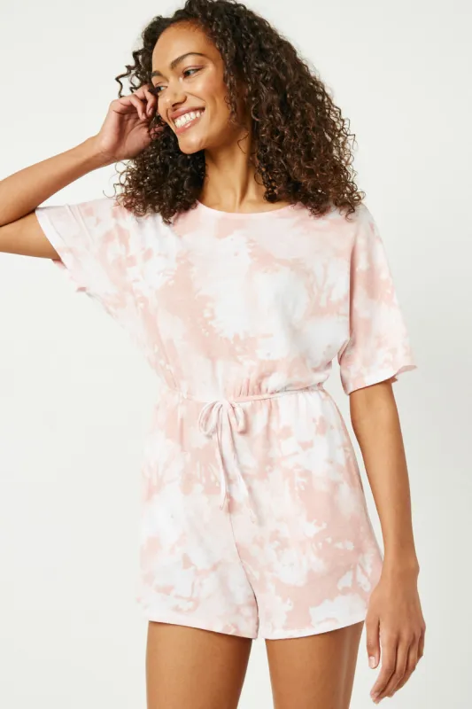 Womens Tie Dye French Terry Romper sold by Hayden