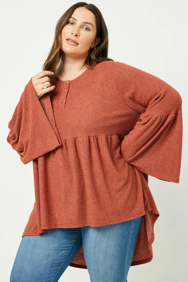 Womens Bell Sleeve Buttoned Top sold by Hayden product image thumbnail 5