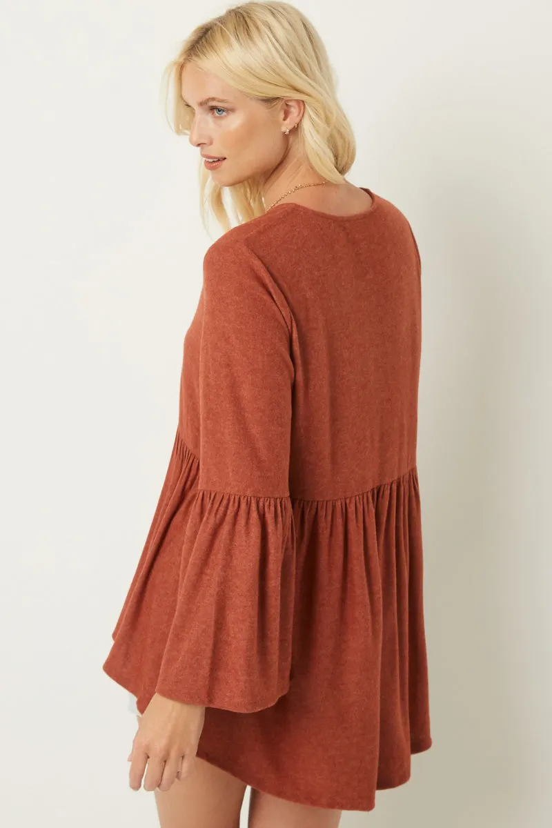 Womens Bell Sleeve Buttoned Top sold by Hayden product image thumbnail 3