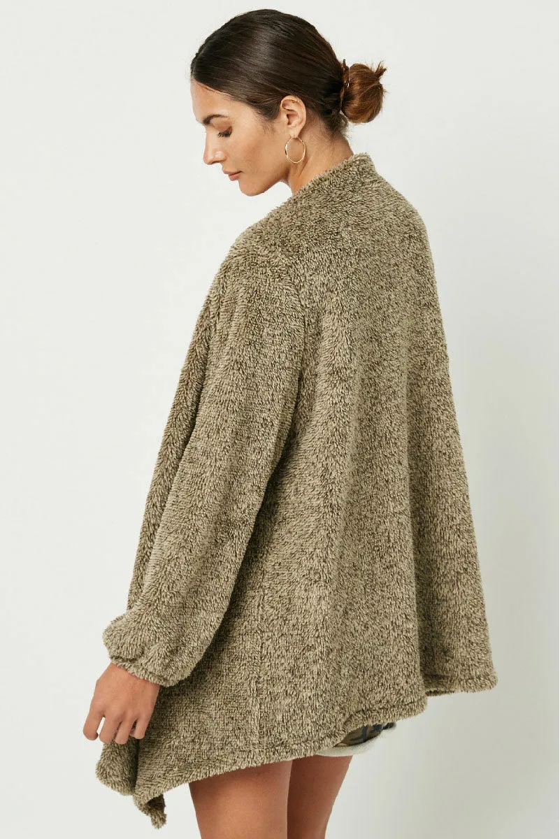 Womens Fleece One Button Cardigan sold by Hayden product image thumbnail 4