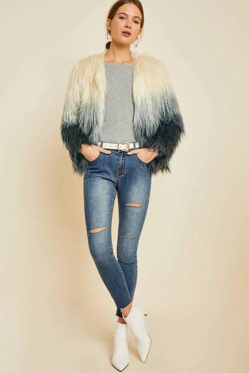 Womens Ombre Faux Fur Coat sold by Hayden product image thumbnail 3