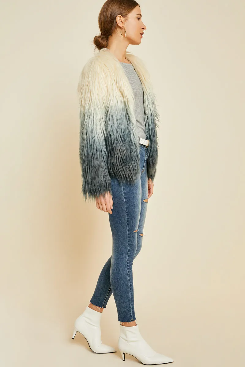 Womens Ombre Faux Fur Coat sold by Hayden product image thumbnail 4