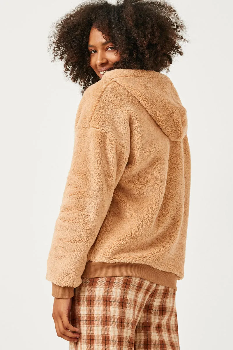 Womens Soft Fleece Kangaroo Pocket Half Zip Hoodie sold by Hayden product image thumbnail 5