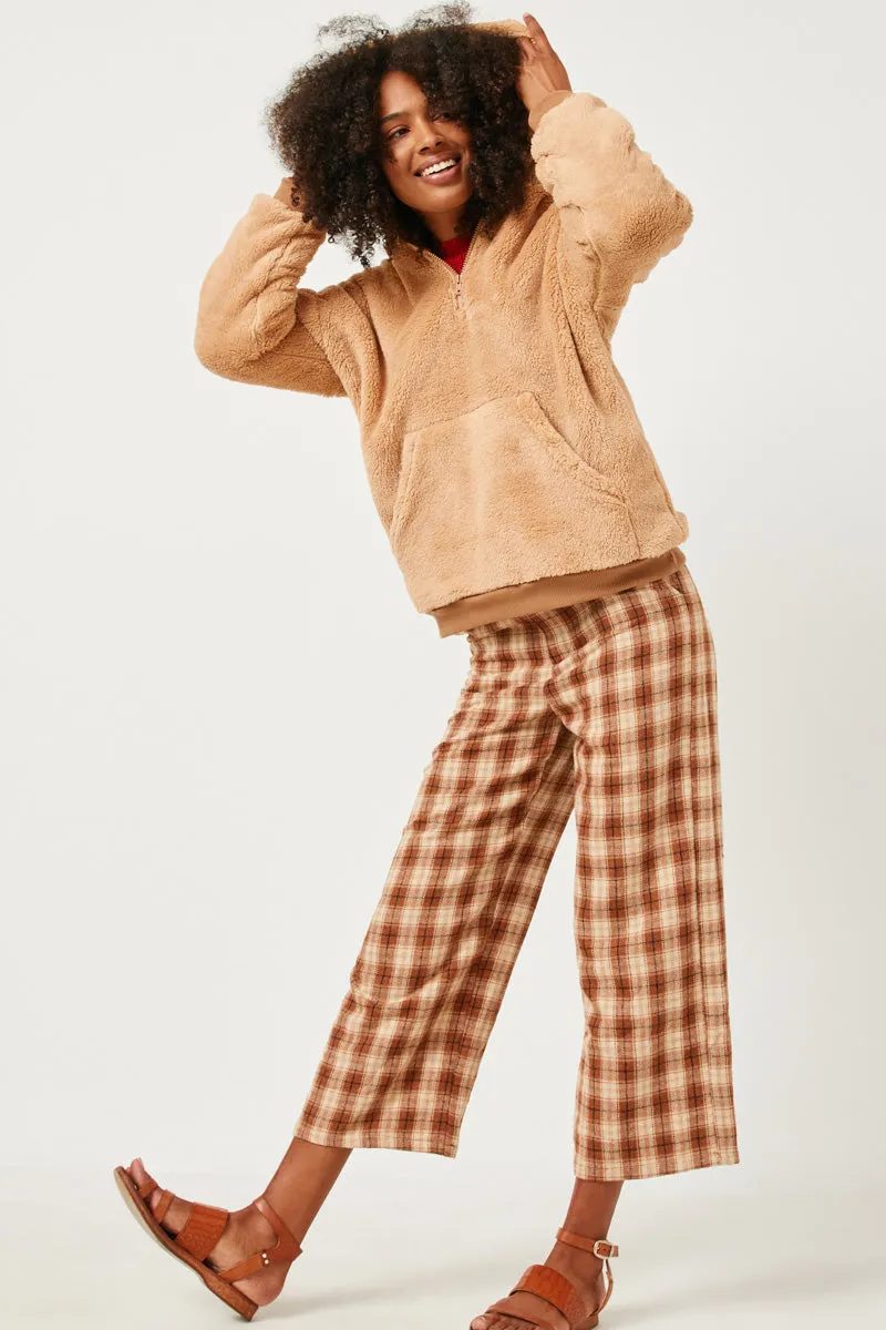 Womens Soft Fleece Kangaroo Pocket Half Zip Hoodie sold by Hayden product image thumbnail 3