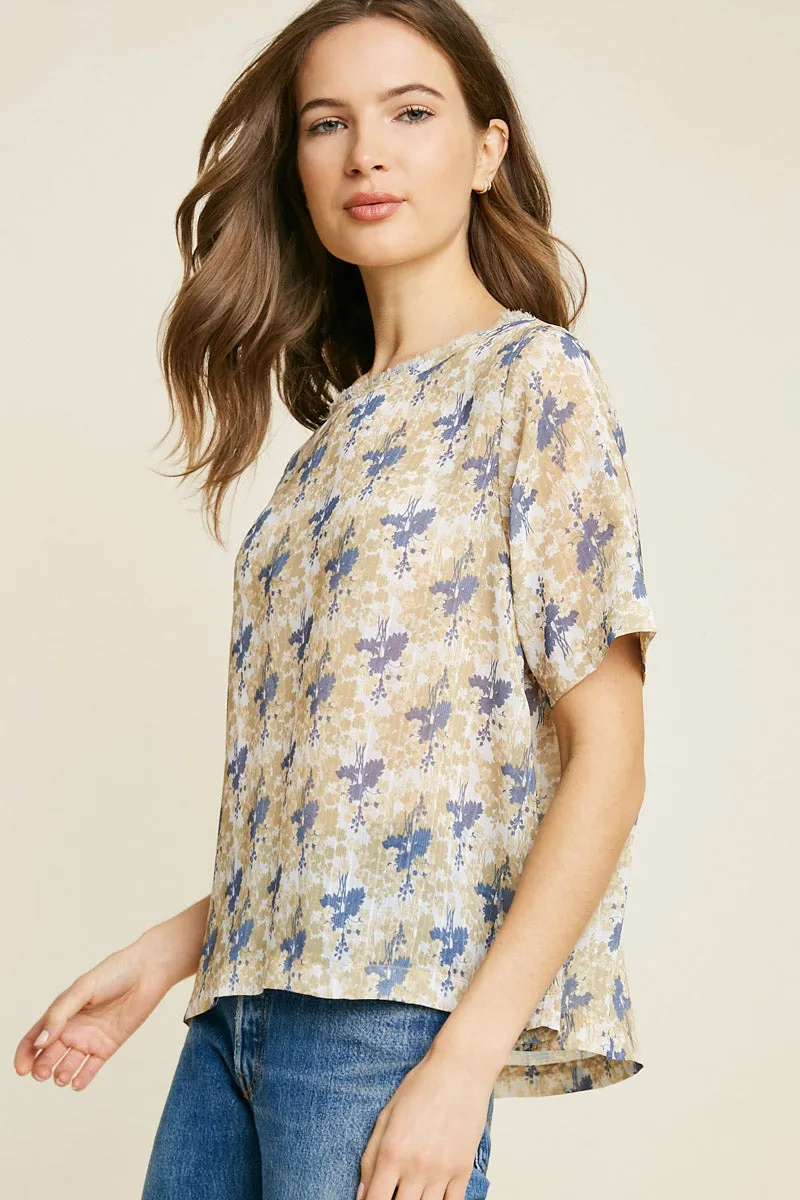 Womens Floral Frayed Drape Hem Top sold by Hayden product image thumbnail 4