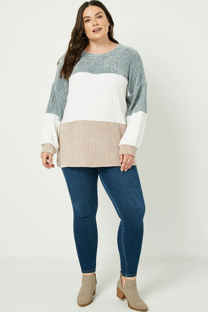 Womens Chunky Knit Colorblock Top sold by Hayden product image thumbnail 2