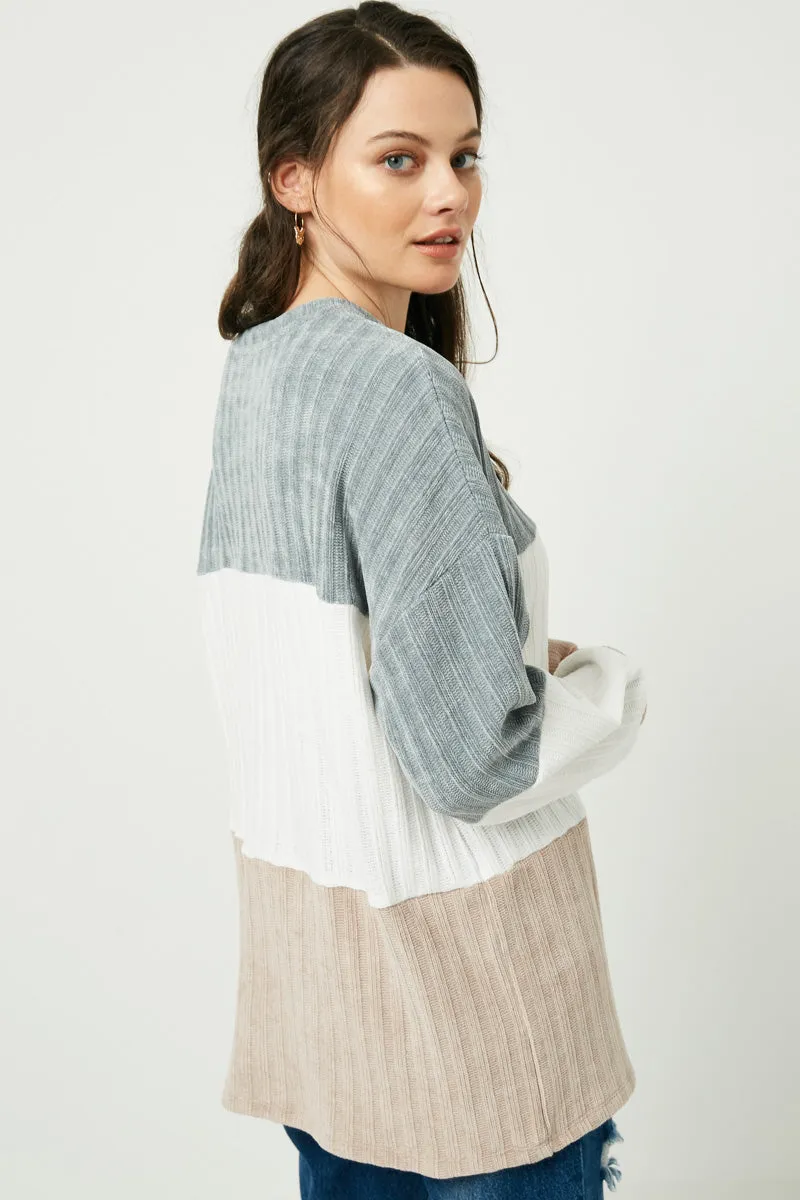Womens Chunky Knit Colorblock Top sold by Hayden product image thumbnail 3