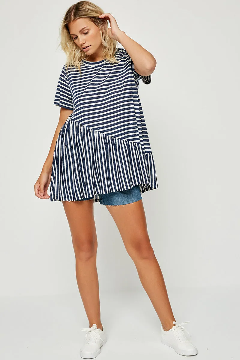 Womens Ruffle Striped Tunic Top sold by Hayden product image thumbnail 2
