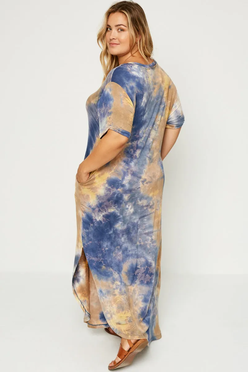 Womens Tie Dye V neck Knit Maxi Dress sold by Hayden product image thumbnail 4