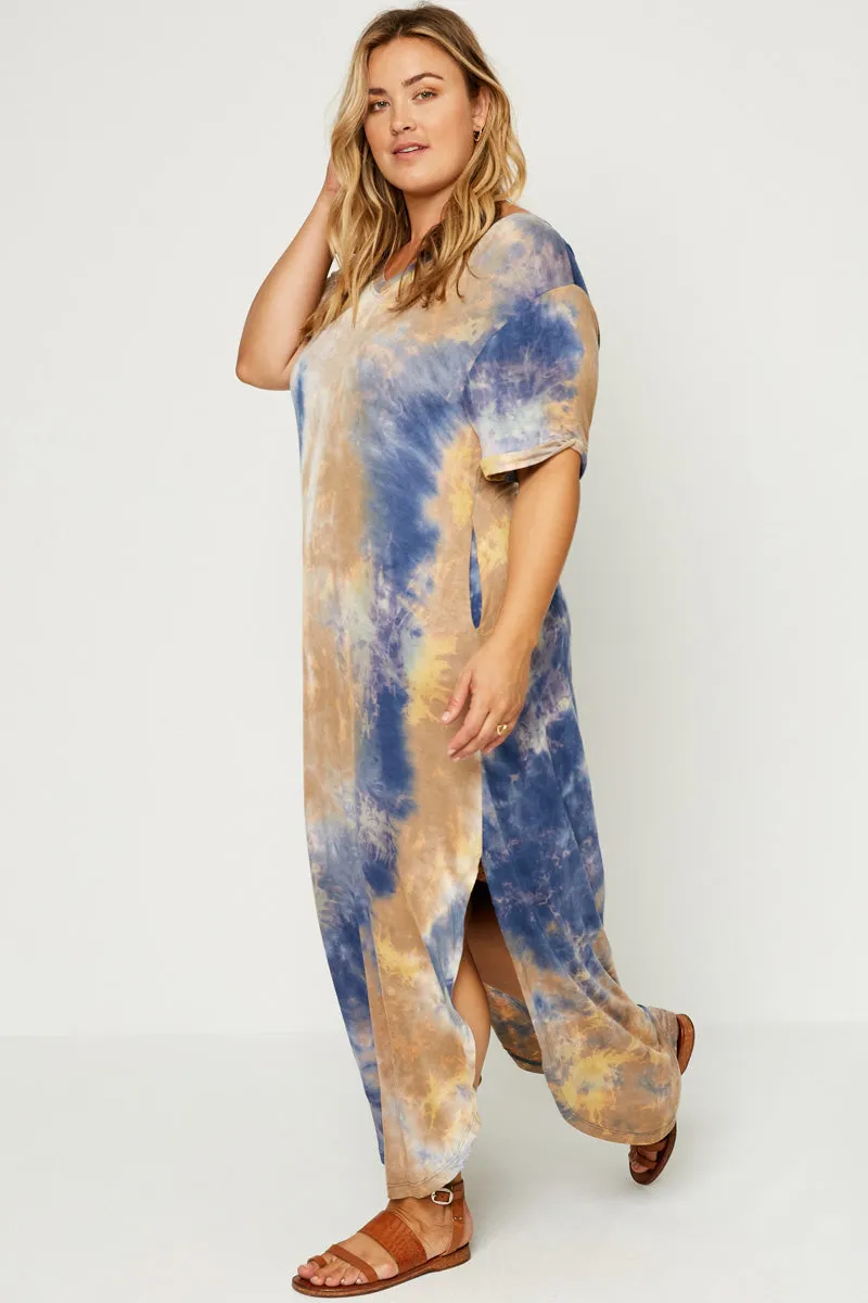 Womens Tie Dye V neck Knit Maxi Dress sold by Hayden product image thumbnail 5