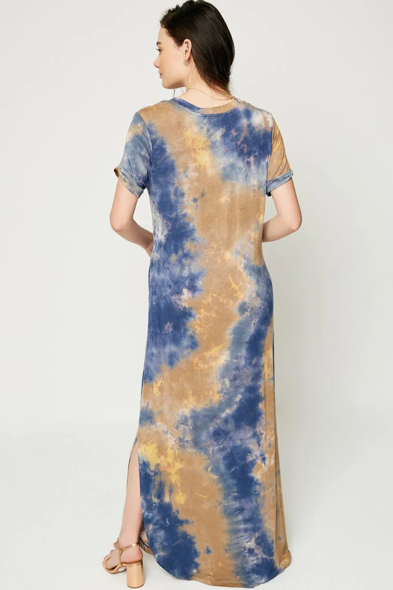 Womens Tie Dye V neck Knit Maxi Dress sold by Hayden product image thumbnail 2