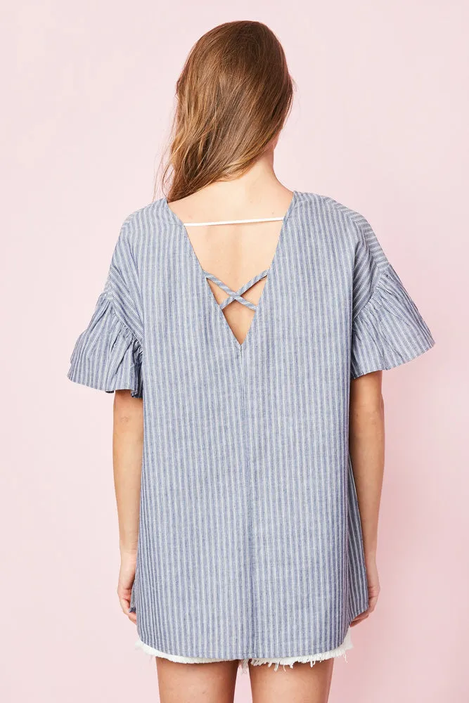 Womens Embroidered Ruffle Sleeve Tunic sold by Hayden product image thumbnail 2