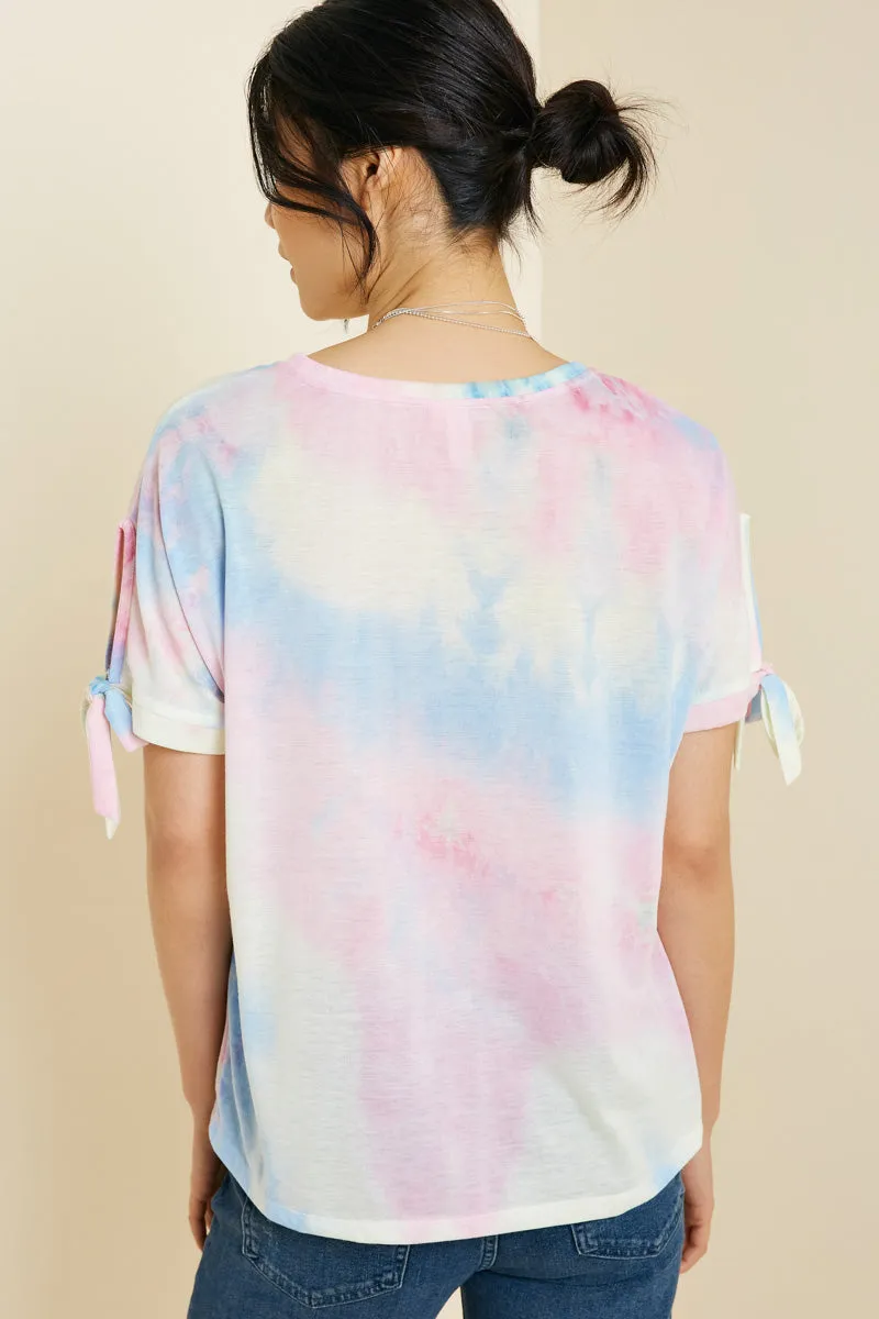 Womens Tie Dye Tie-Sleeve Tee sold by Hayden product image thumbnail 2