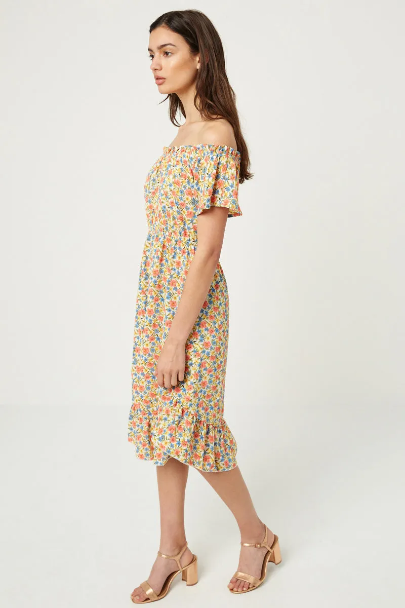 Womens Off-Shoulder Floral Midi Dress sold by Hayden product image thumbnail 3
