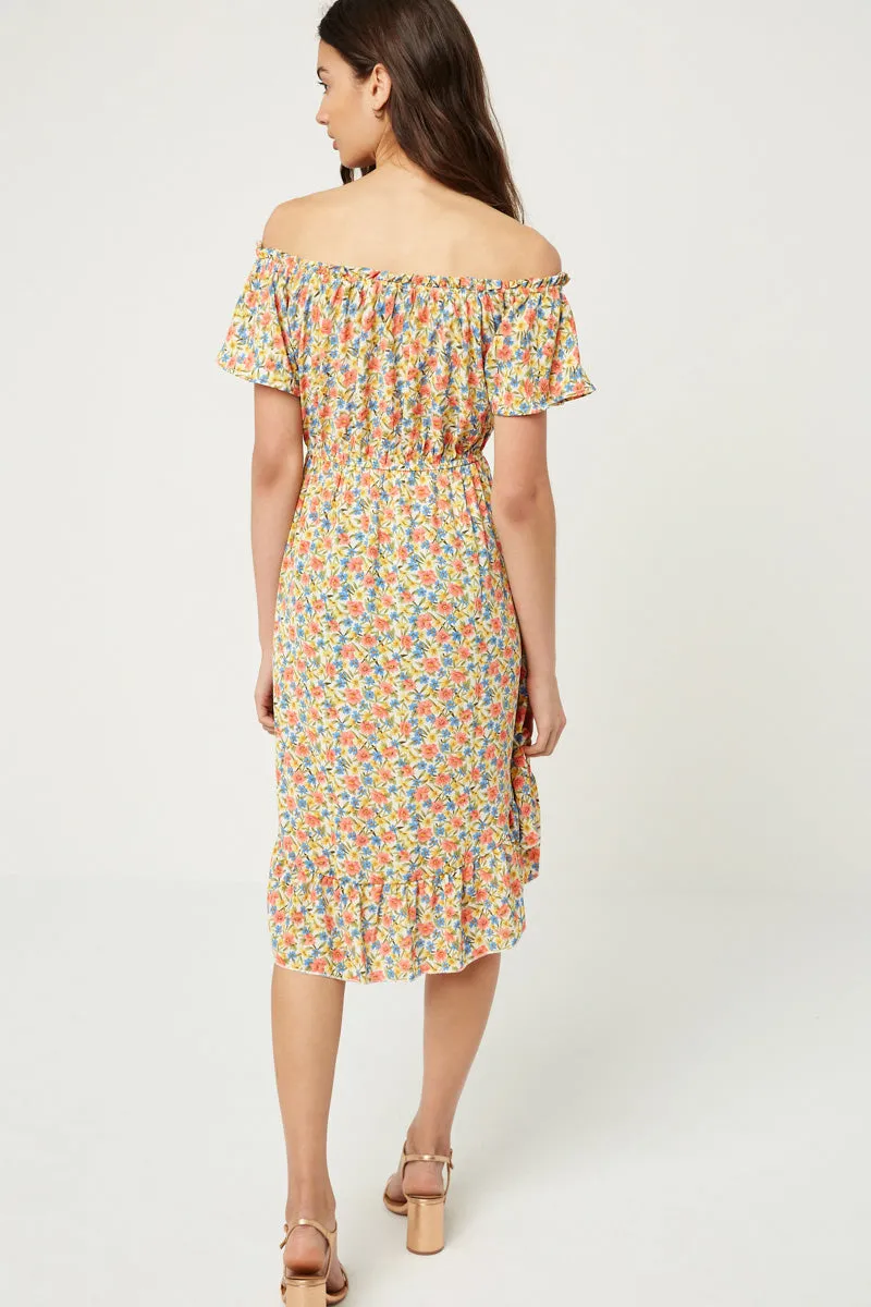 Womens Off-Shoulder Floral Midi Dress sold by Hayden product image thumbnail 2