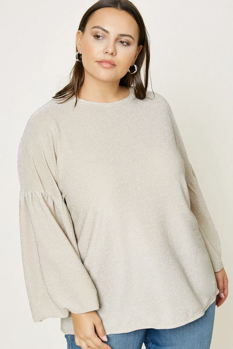 Womens Sparkly Puff Sleeve Top sold by Hayden product image thumbnail 2