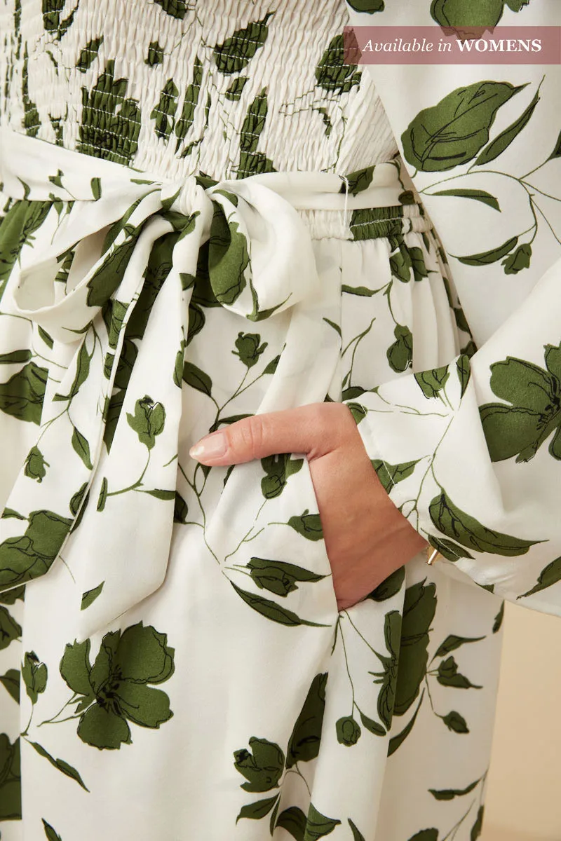 Womens Monochrome Floral Print Smocked Detail Belted Dress sold by Hayden product image thumbnail 3