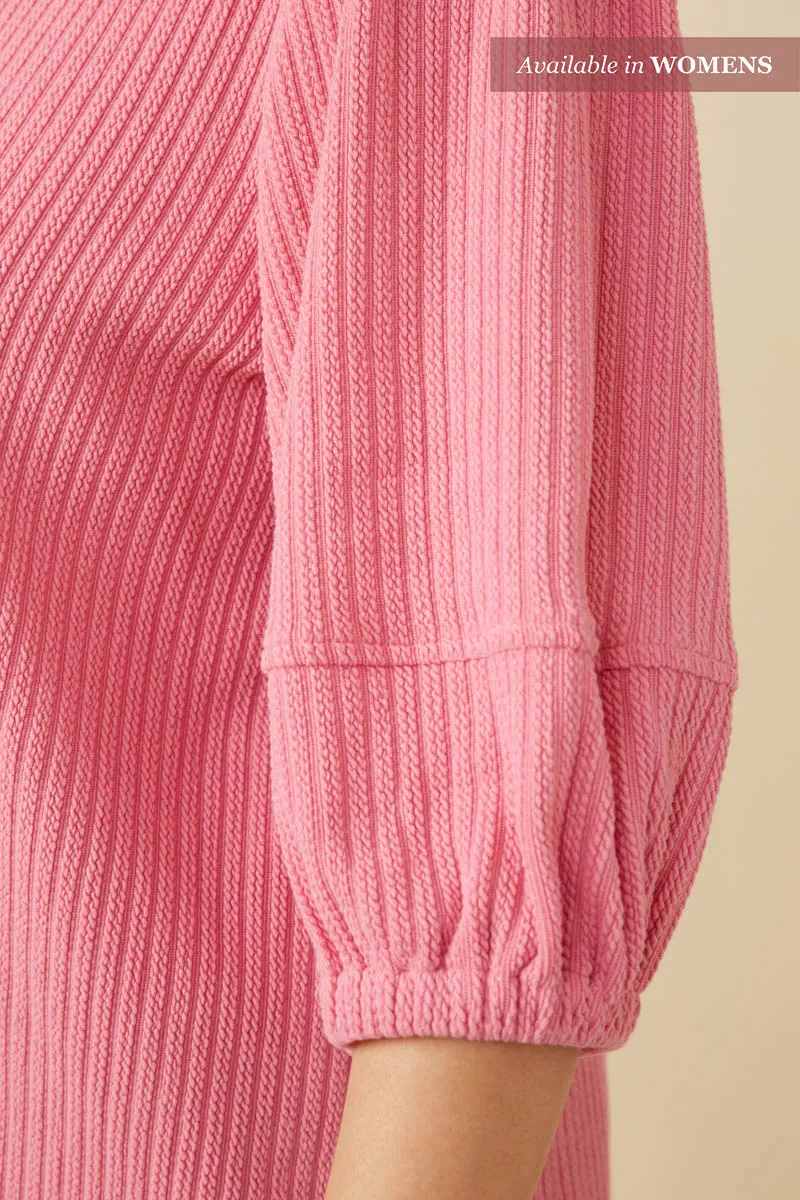 Womens Cable Knit Textured Puff Sleeve Knit Top sold by Hayden product image thumbnail 4