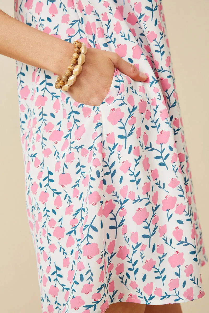 Womens Tulip Print Pleated Puff Sleeve Dress sold by Hayden product image thumbnail 3