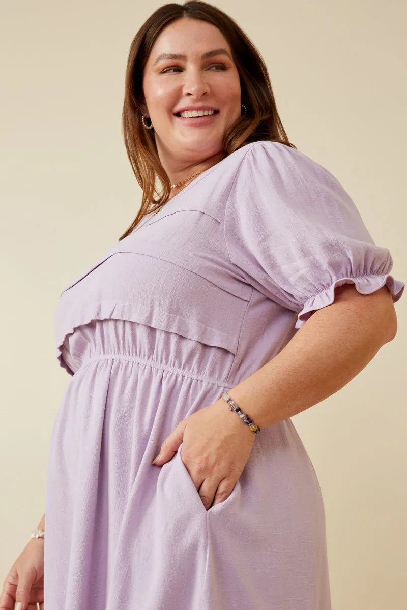 Womens Pleated Bodice Short Sleeve Dress sold by Hayden product image thumbnail 5