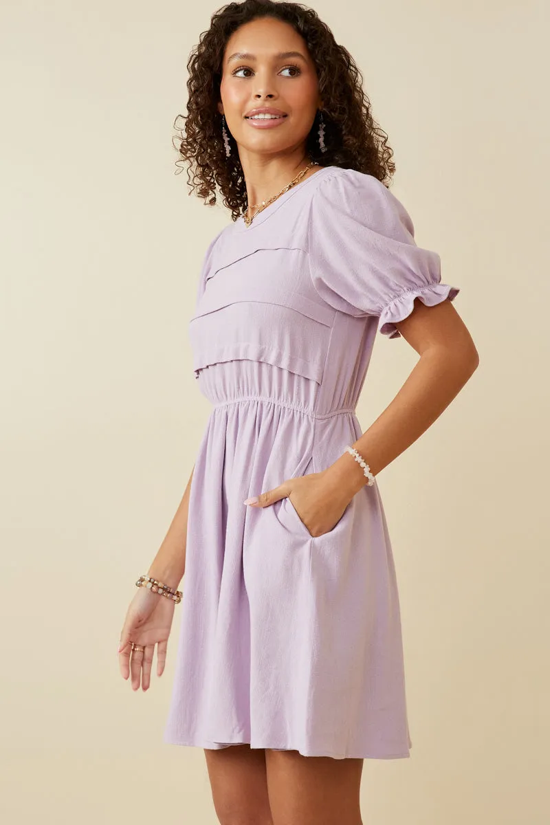 Womens Pleated Bodice Short Sleeve Dress sold by Hayden product image thumbnail 3