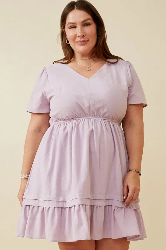 Womens V Neck Pleated Hem Dress sold by Hayden