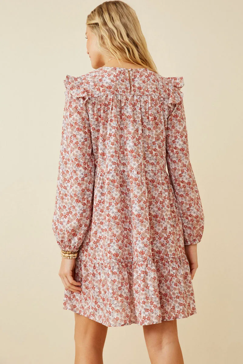 Womens Ditsy Floral Ruffled Shoulder Tiered Dress sold by Hayden product image thumbnail 5