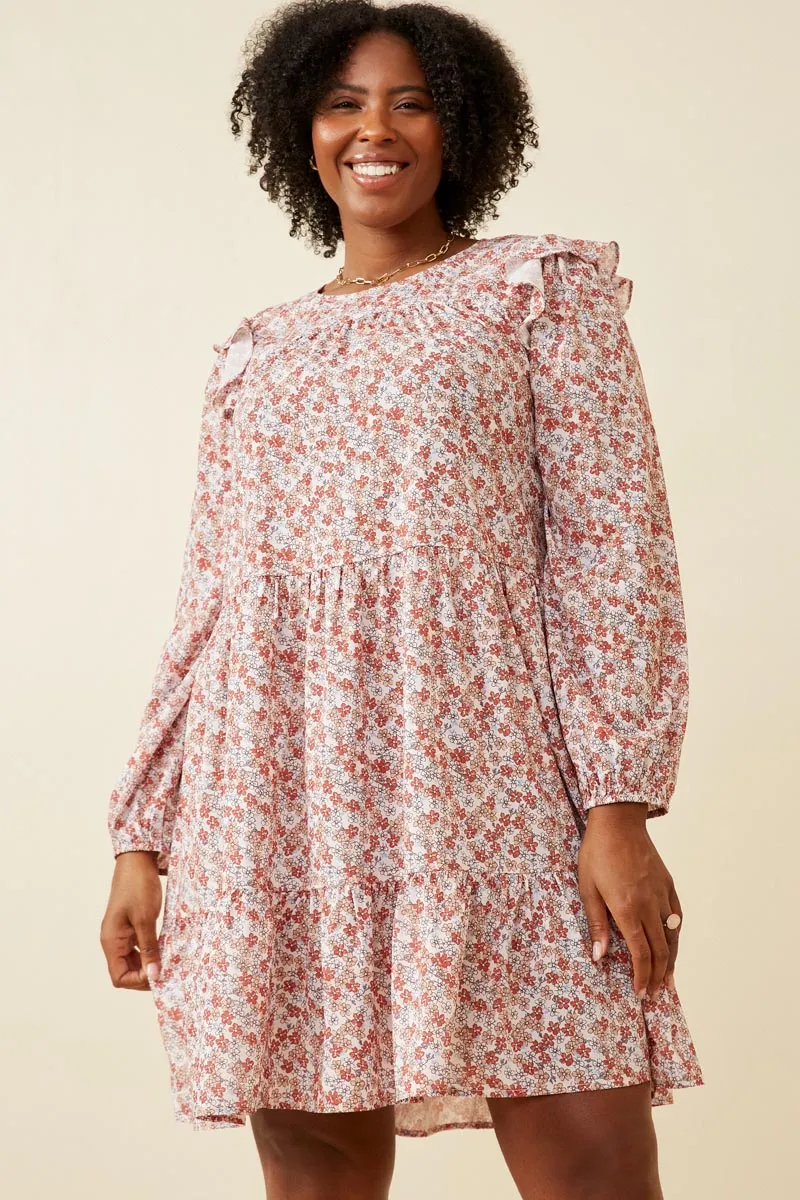 Womens Ditsy Floral Ruffled Shoulder Tiered Dress sold by Hayden product image thumbnail 2