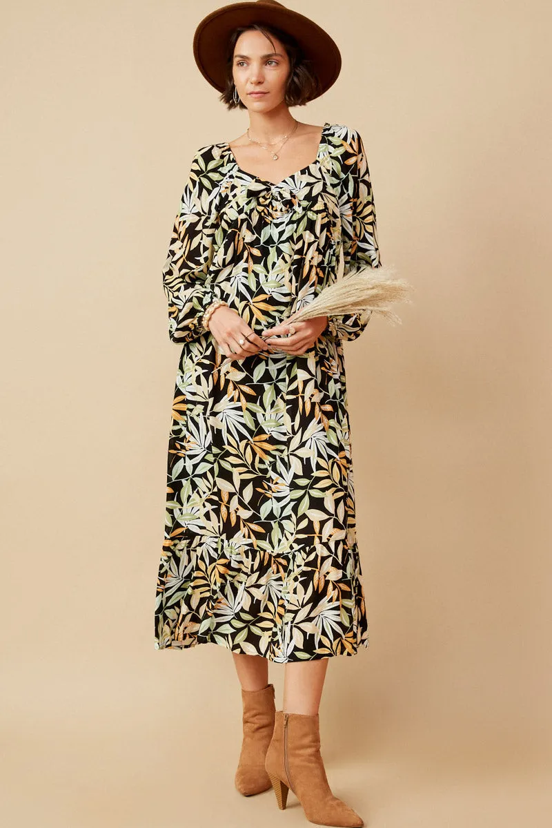 Womens Multi Botanical Print Smocked Back Dress sold by Hayden