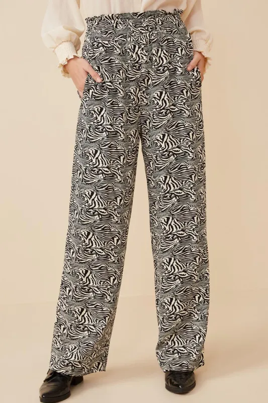 Womens Zebra Print Wide Leg Pants sold by Hayden