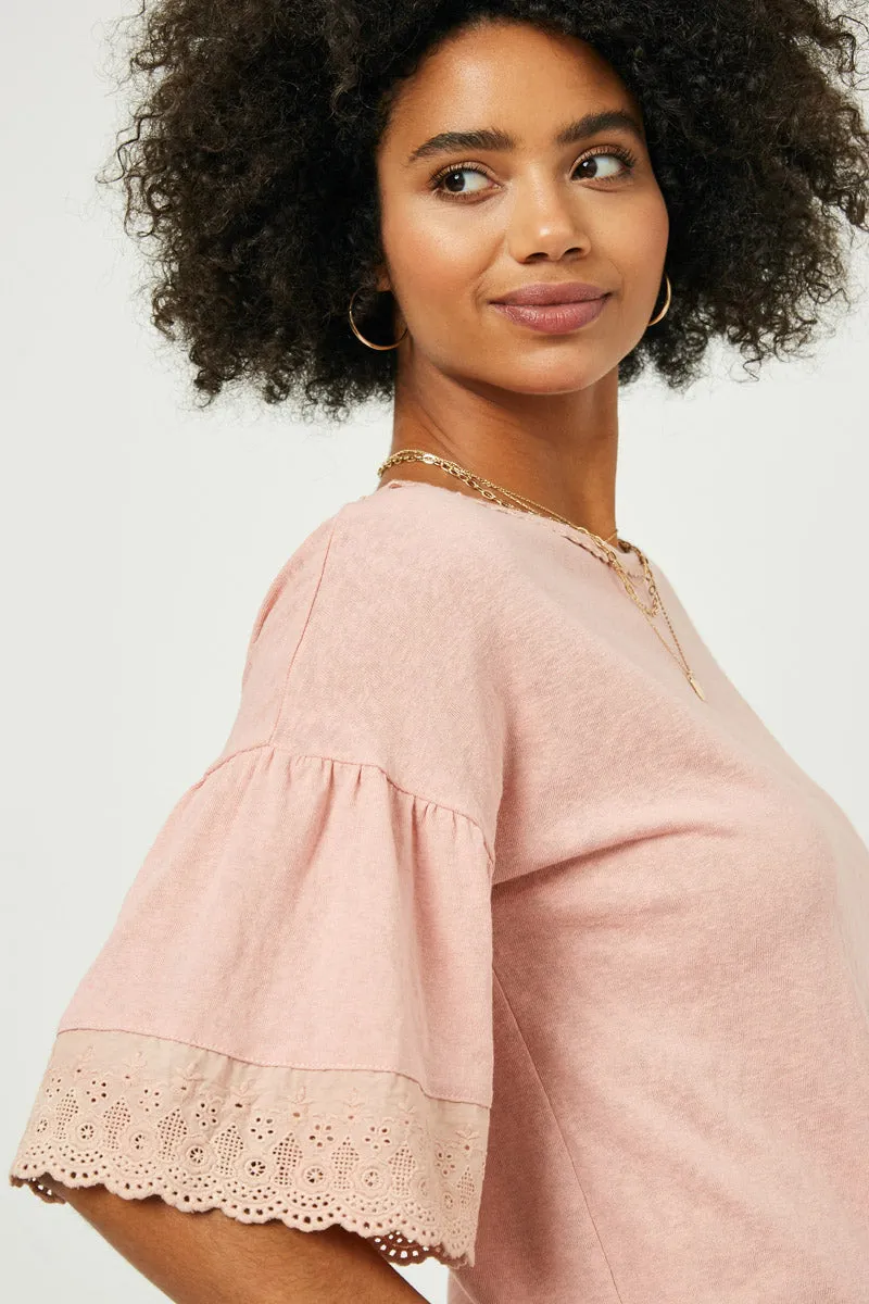 Womens Lace Trim Bell Sleeve Top sold by Hayden product image thumbnail 2