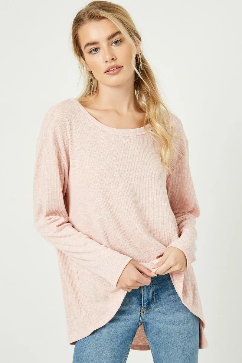 Womens High-Low Burnout Knit Top sold by Hayden
