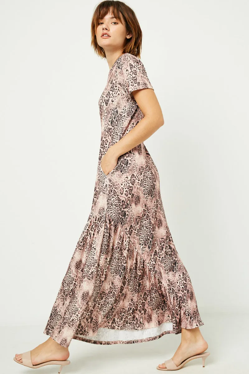 Womens Leopard Print Asymmetric Ruffle Hem Knit Dress sold by Hayden product image thumbnail 3