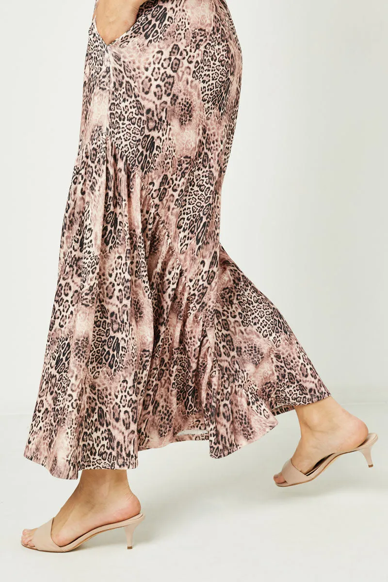 Womens Leopard Print Asymmetric Ruffle Hem Knit Dress sold by Hayden product image thumbnail 2