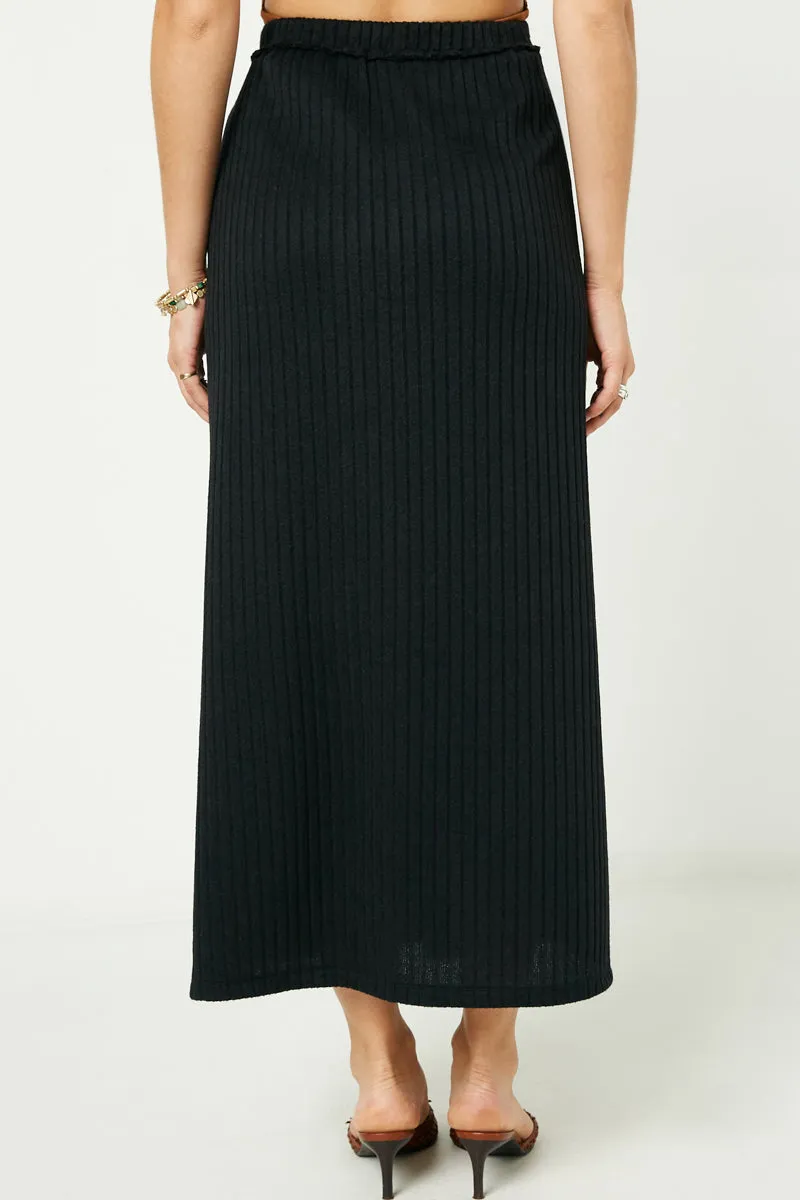 Womens Elastic Waist Ribbed Midi Skirt sold by Hayden product image thumbnail 4