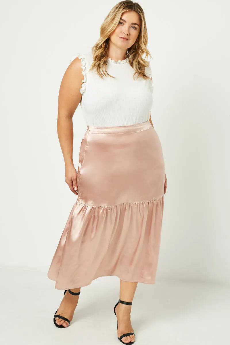 Womens Satin Tiered Midi Skirt sold by Hayden product image thumbnail 5
