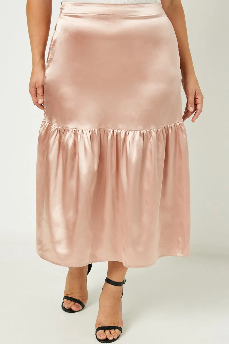 Womens Satin Tiered Midi Skirt sold by Hayden product image thumbnail 2
