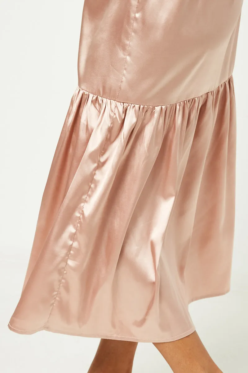 Womens Satin Tiered Midi Skirt sold by Hayden product image thumbnail 3
