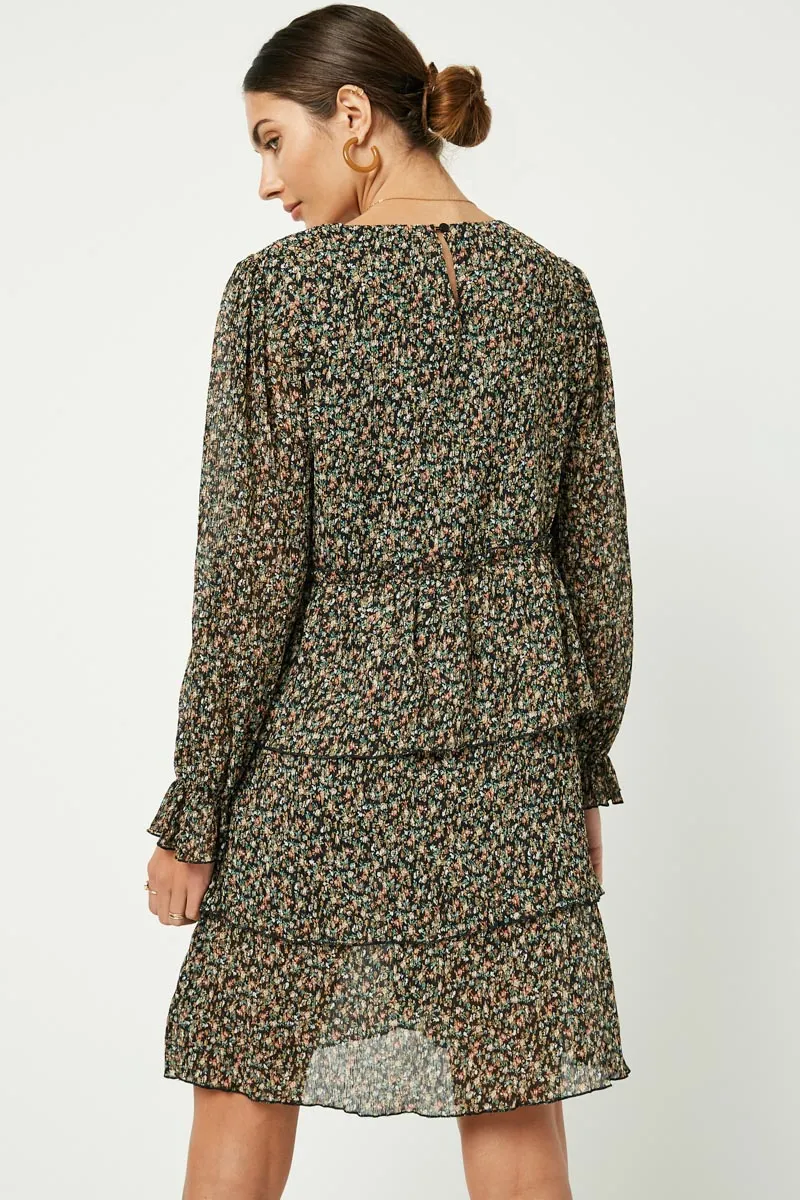 Womens Floral Ditsy Print Tiered Mini Dress sold by Hayden product image thumbnail 4