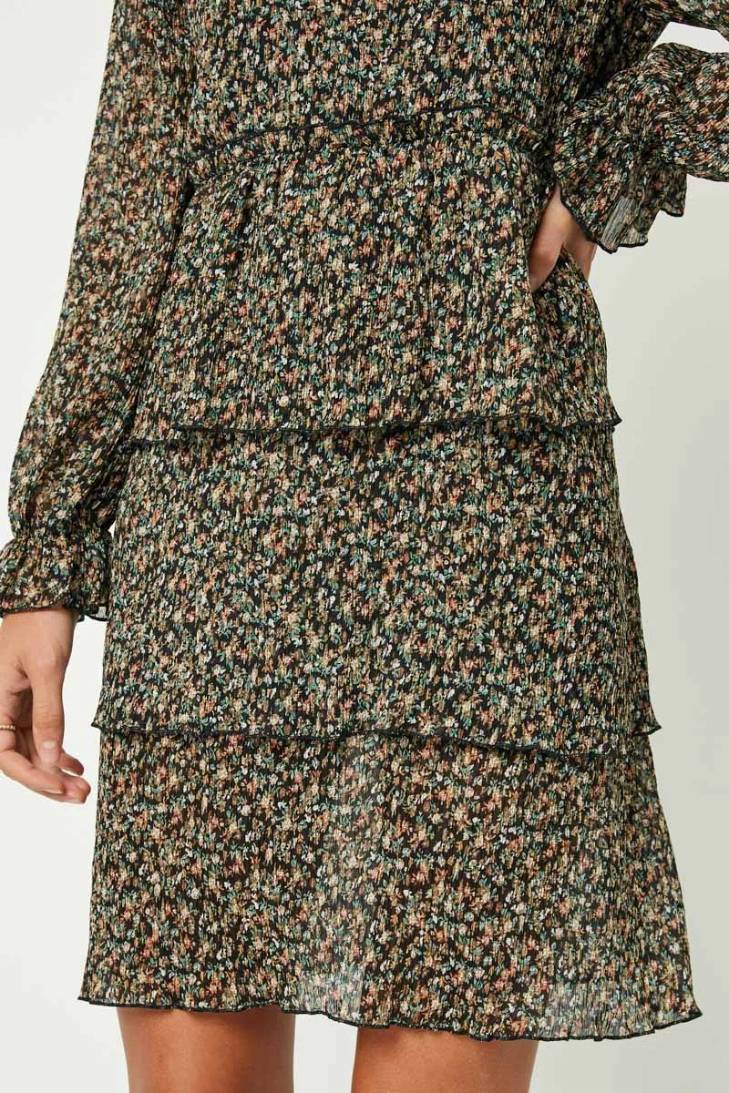 Womens Floral Ditsy Print Tiered Mini Dress sold by Hayden product image thumbnail 3