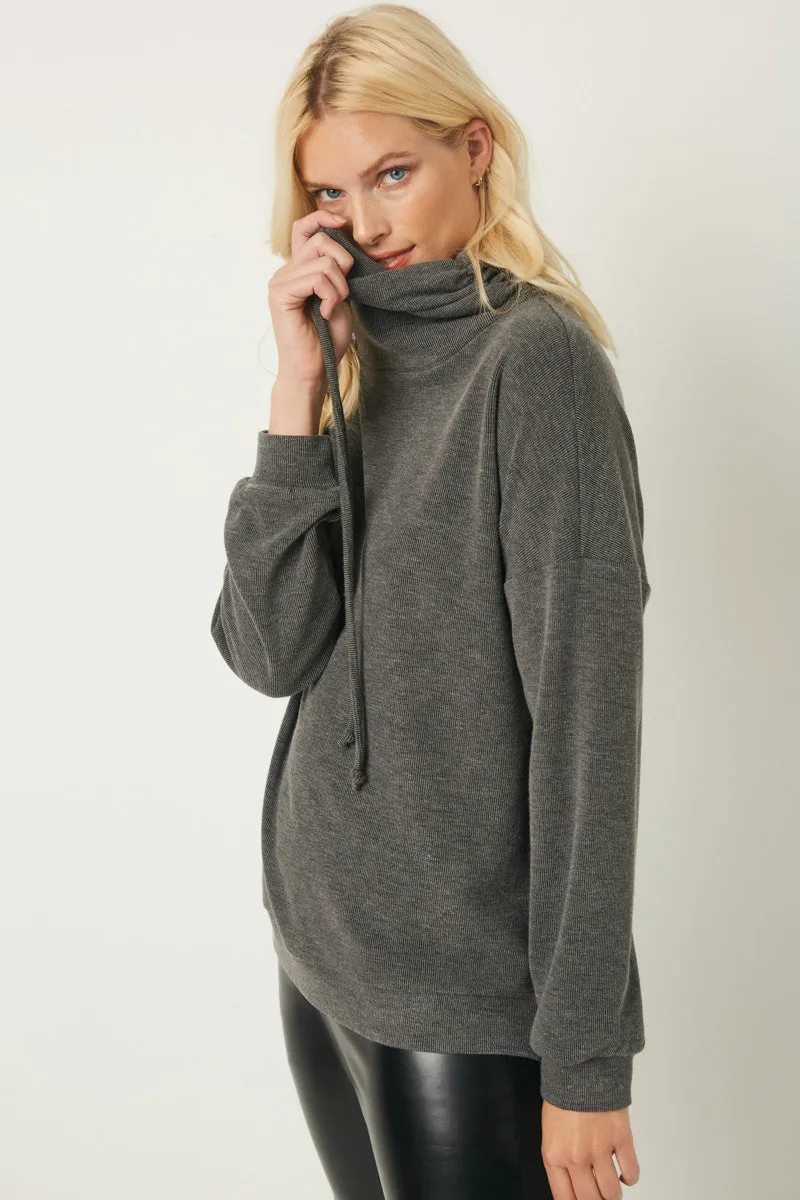 Womens Drop Shoulder Funnel Neck Top sold by Hayden product image thumbnail 4