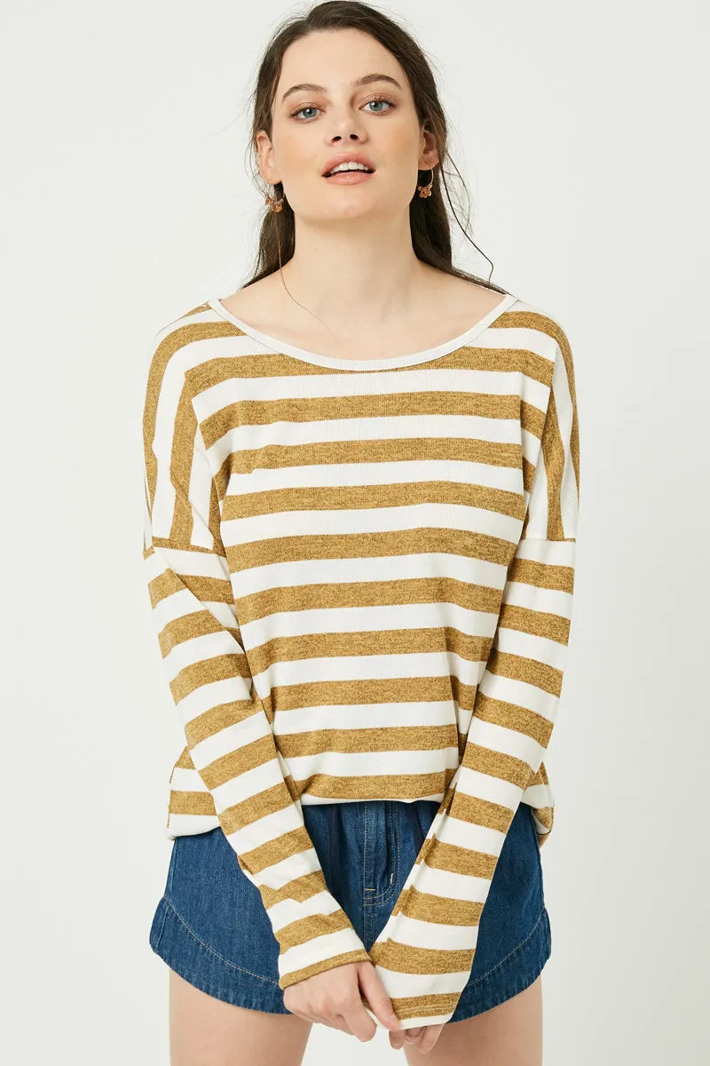 Womens Drop Shoulder Stripe Knit Top sold by Hayden product image thumbnail 4