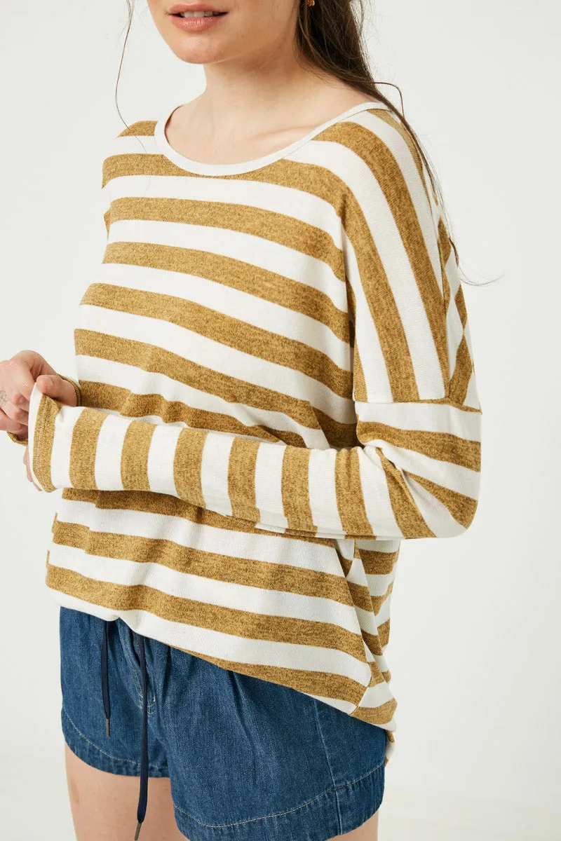 Womens Drop Shoulder Stripe Knit Top sold by Hayden product image thumbnail 2