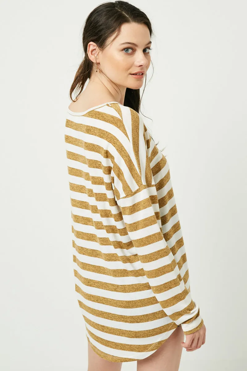 Womens Drop Shoulder Stripe Knit Top sold by Hayden product image thumbnail 3