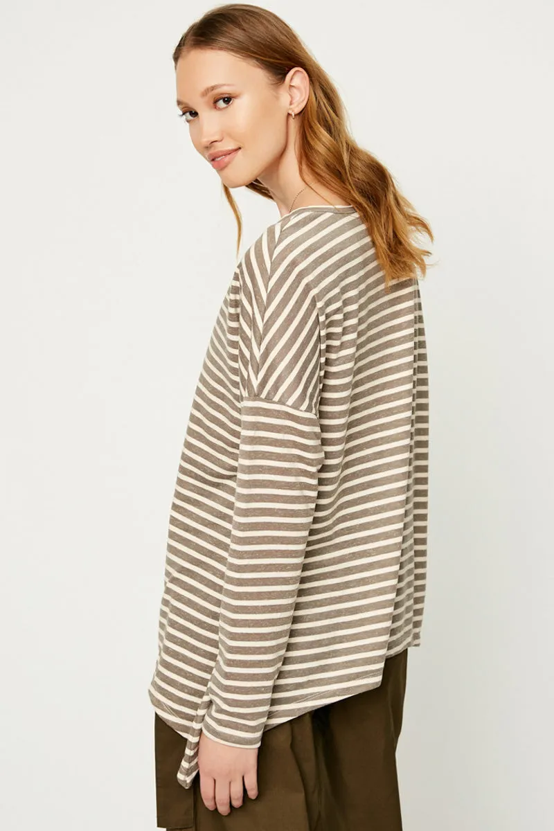 Womens Drop Shoulder Striped Top sold by Hayden product image thumbnail 3