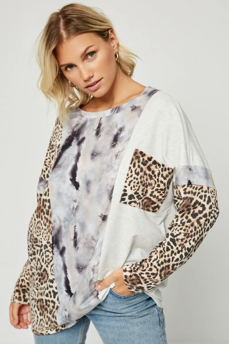 Womens Contrast Panel Knit Top sold by Hayden product image thumbnail 2