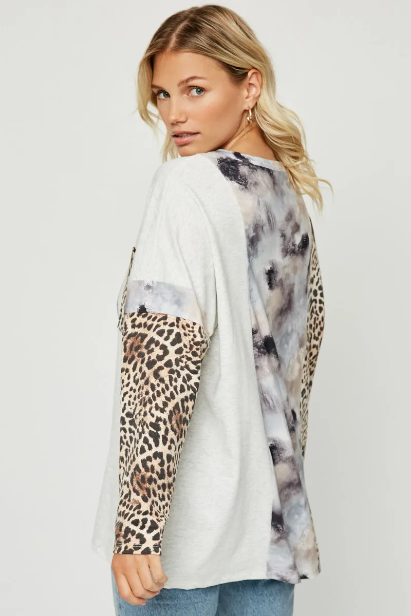 Womens Contrast Panel Knit Top sold by Hayden product image thumbnail 3