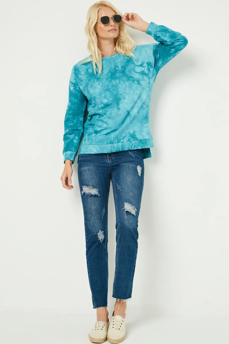 Womens Distressed Crew Neck Knit Top sold by Hayden product image thumbnail 4